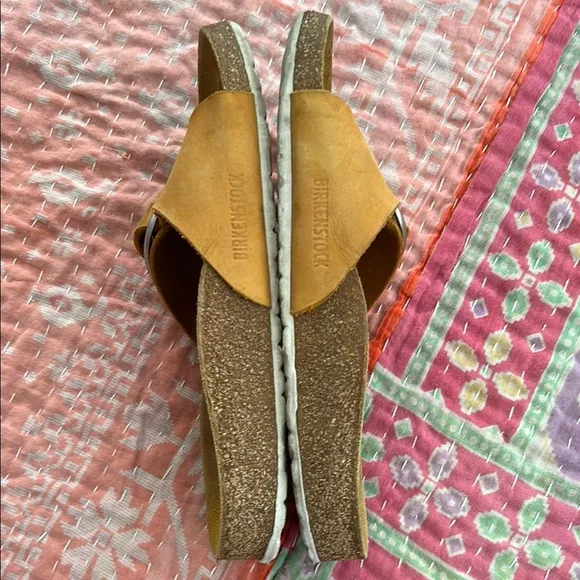 Birkenstock Madrid Big Buckle Sandals Slides orange tan silver size 40/9
