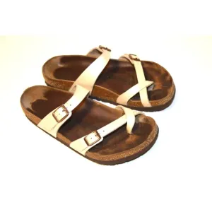 Birkenstock Mayari Pearl White Birko-Flor Sandals Women's Size 9.5 us/40 eu