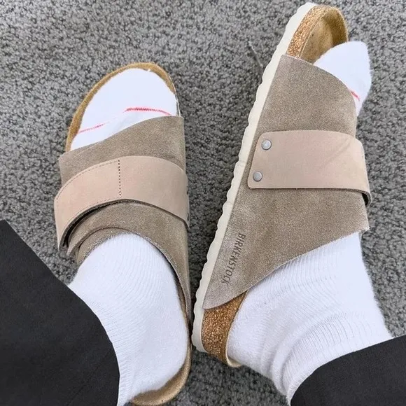 Birkenstock Men’s Kyoto Suede Banded Slide Sandals EU 45 US 12