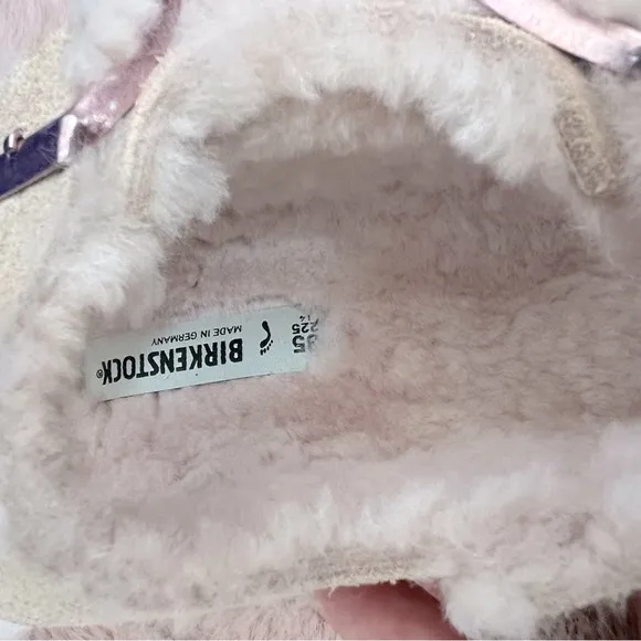 Birkenstock Milano Suede Shearling Sandals - Light Rose