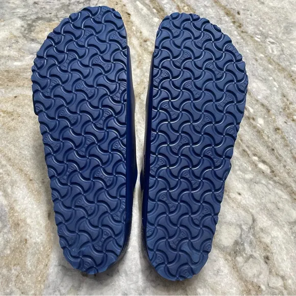 Birkenstock Navy Arizona Birko-Flor Sandals Double Strap Slide Men’s 12 Regular