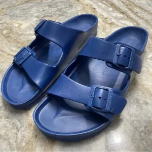 Birkenstock Navy Arizona Birko-Flor Sandals Double Strap Slide Men’s 12 Regular