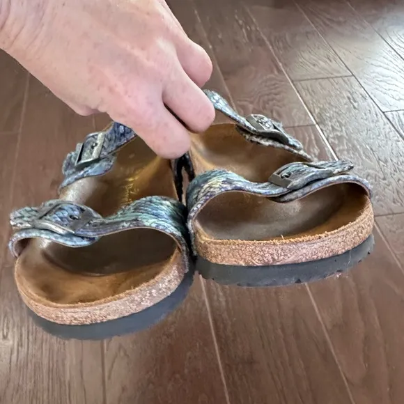 Birkenstock Papillio Blue Snakeskin Sandals