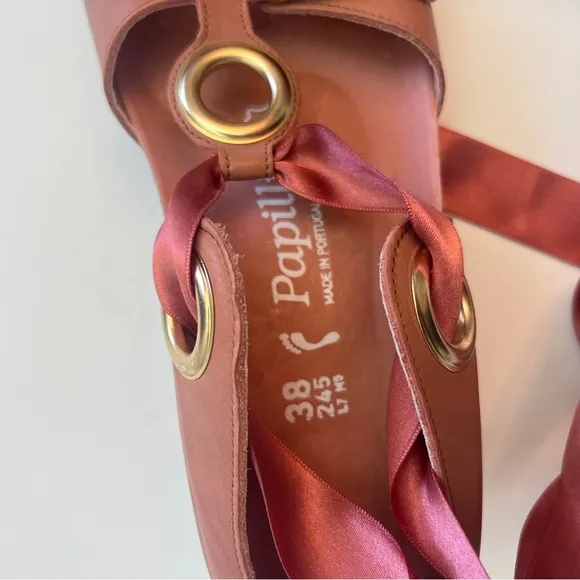Birkenstock Papillio Emmy Leather Ribbon Strap Wedge Sandals, Size 7