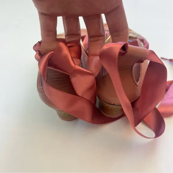 Birkenstock Papillio Emmy Leather Ribbon Strap Wedge Sandals, Size 7