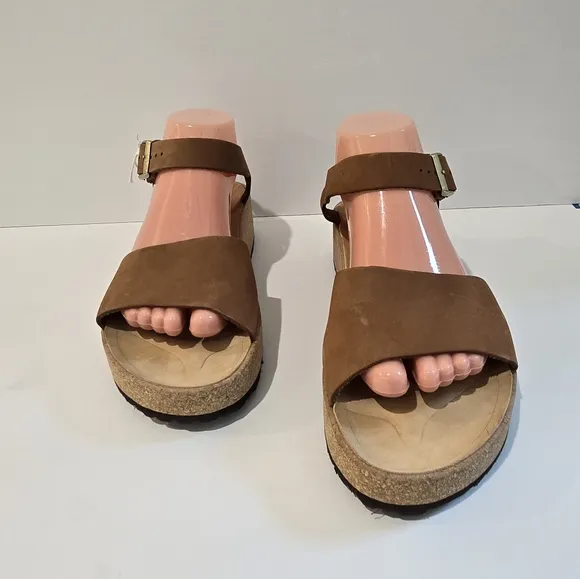Birkenstock Papillio Glanda Nubuck Leather Peacan Sandals 9