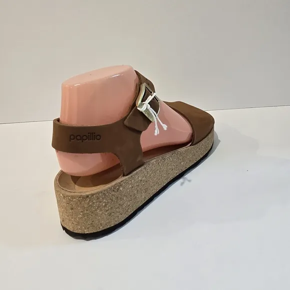 Birkenstock Papillio Glanda Nubuck Leather Peacan Sandals 9