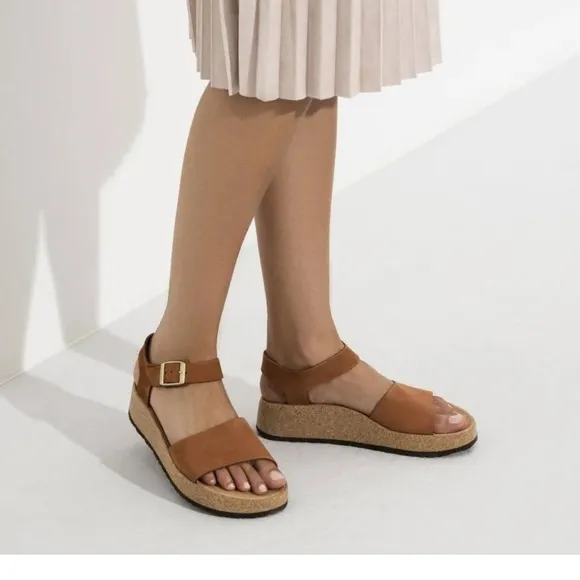 Birkenstock Papillio Glanda Nubuck Leather Peacan Sandals 9