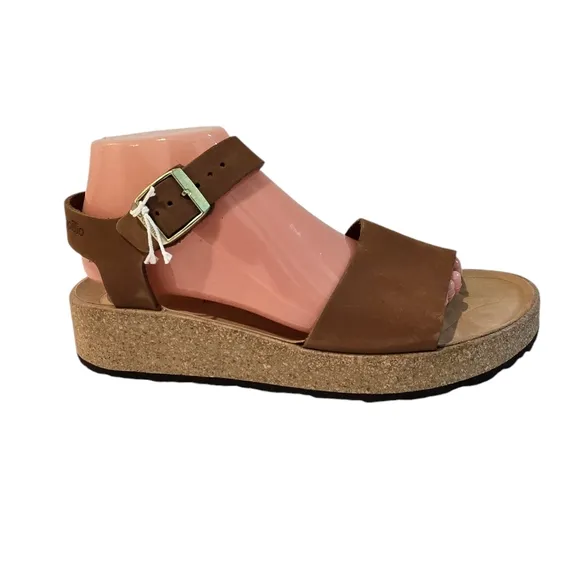 Birkenstock Papillio Glanda Nubuck Leather Peacan Sandals 9