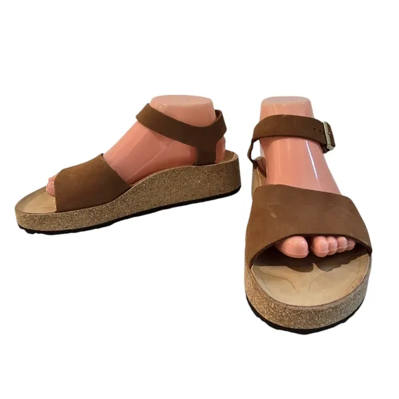 Birkenstock Papillio Glanda Nubuck Leather Peacan Sandals 9