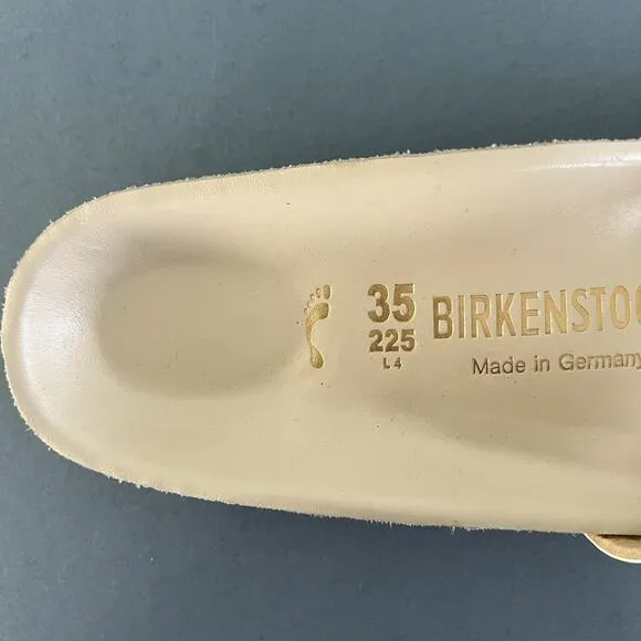 Birkenstock Piazza Birko-Flor Iridescent Cream Toe Loop Sandals