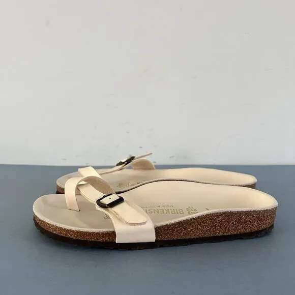 Birkenstock Piazza Birko-Flor Iridescent Cream Toe Loop Sandals