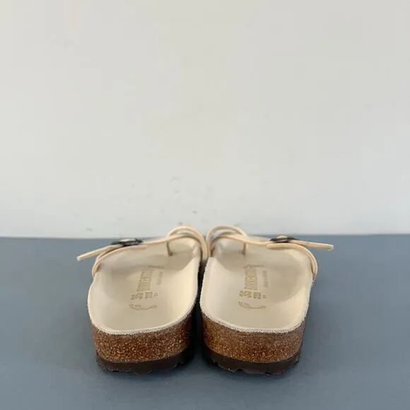 Birkenstock Piazza Birko-Flor Iridescent Cream Toe Loop Sandals
