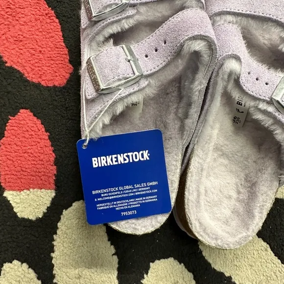 Birkenstock Purple Shearling Sandals