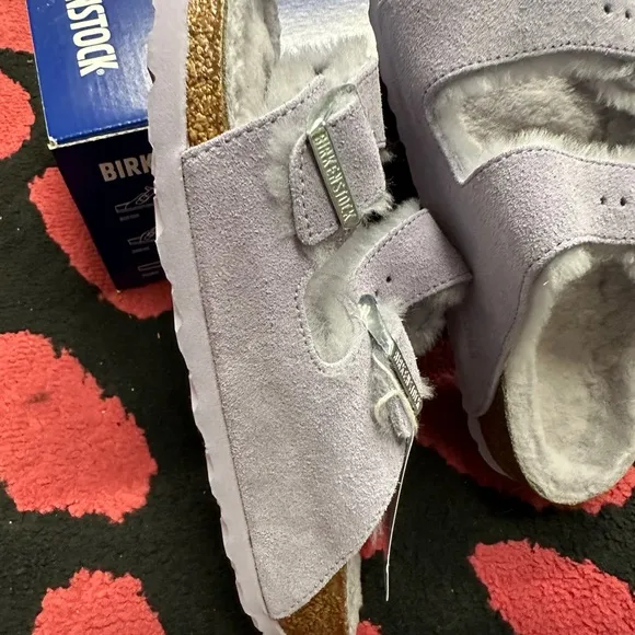 Birkenstock Purple Shearling Sandals