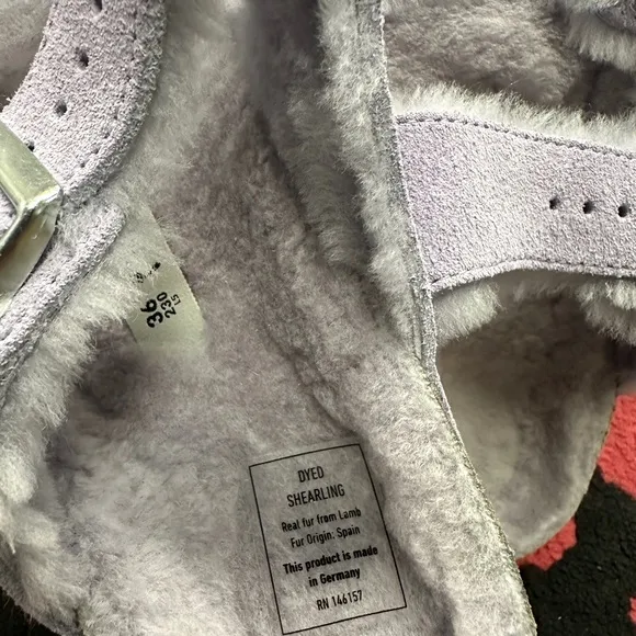 Birkenstock Purple Shearling Sandals