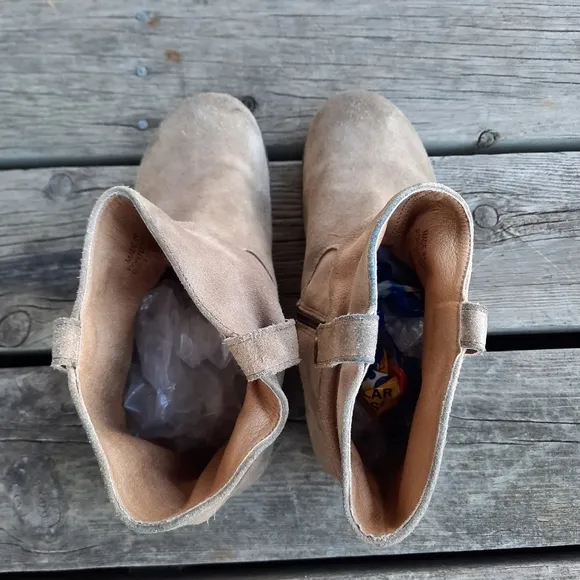 Birkenstock Sarnia beige suede leather slouch ankle boots size 9-9.5/EU 40