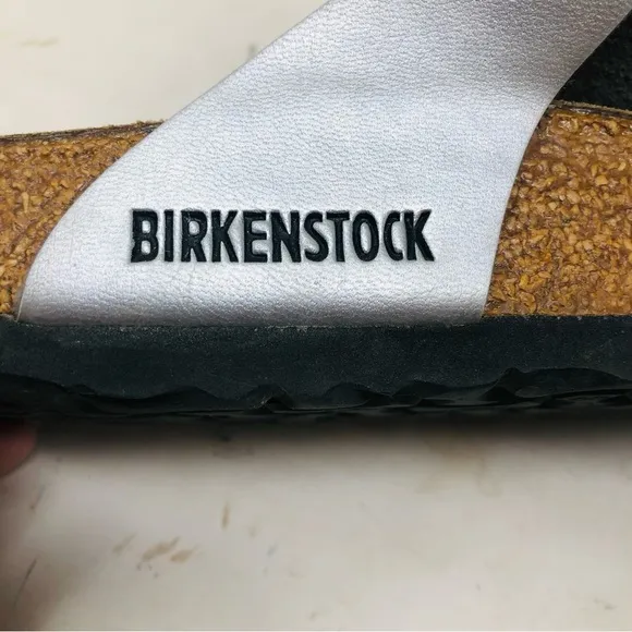 Birkenstock Silver Leather Sandals