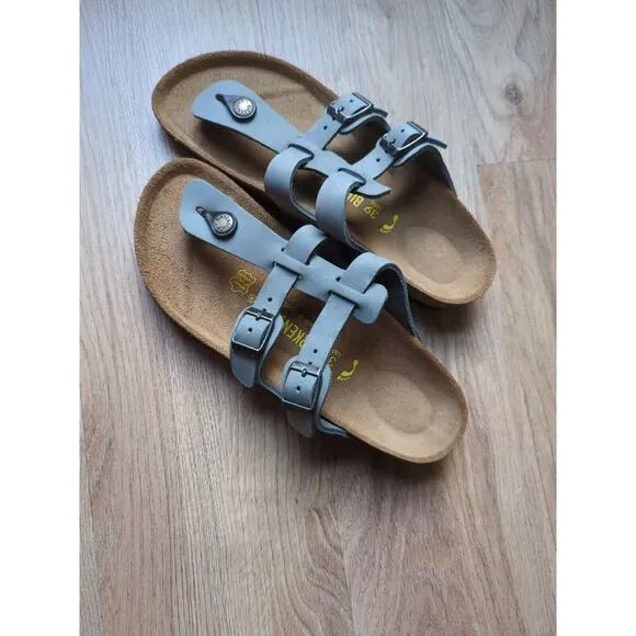 Birkenstock Sparta Gladiator Thong Sandals Blue Leather EU 39 Womens 8-8.5 RARE