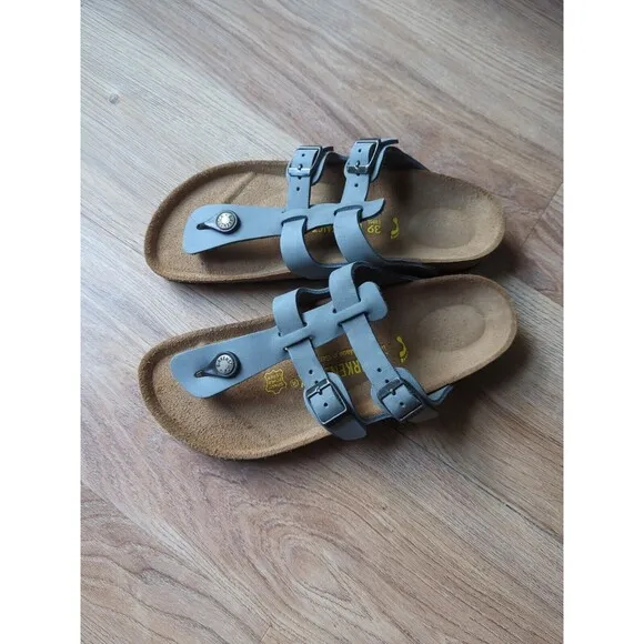 Birkenstock Sparta Gladiator Thong Sandals Blue Leather EU 39 Womens 8-8.5 RARE