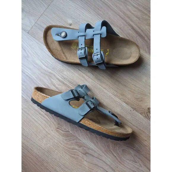 Birkenstock Sparta Gladiator Thong Sandals Blue Leather EU 39 Womens 8-8.5 RARE