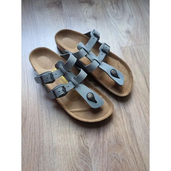 Birkenstock Sparta Gladiator Thong Sandals Blue Leather EU 39 Womens 8-8.5 RARE