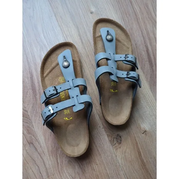 Birkenstock Sparta Gladiator Thong Sandals Blue Leather EU 39 Womens 8-8.5 RARE