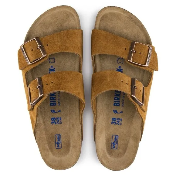 Birkenstock Tan Sandals with Adjustable Straps and Cork Footbed