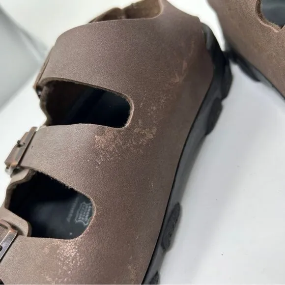 Birkenstock Tatami Strap Sandals Brown Leather Ankle Strap Men size 10