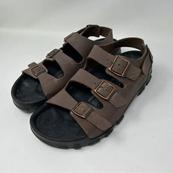 Birkenstock Tatami Strap Sandals Brown Leather Ankle Strap Men size 10