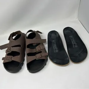 Birkenstock Tatami Strap Sandals Brown Leather Ankle Strap Men size 10