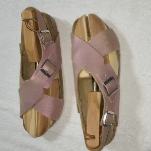 Birkenstock Tulum Light Pink Double Buckle Suede Sandals Size 10 L 8 M