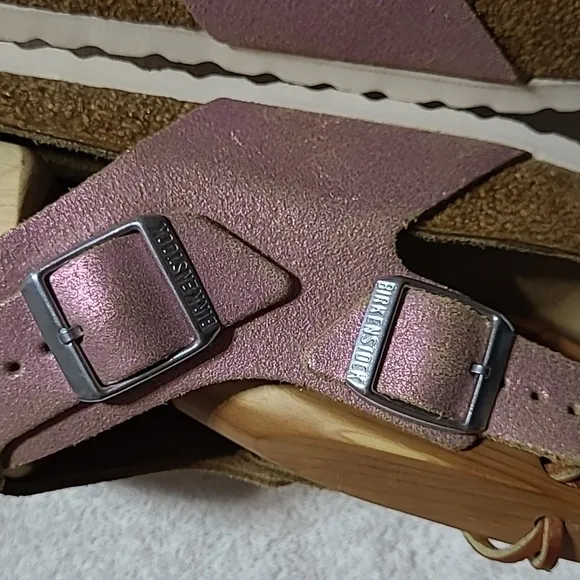 Birkenstock Tulum Light Pink Double Buckle Suede Sandals Size 10 L 8 M