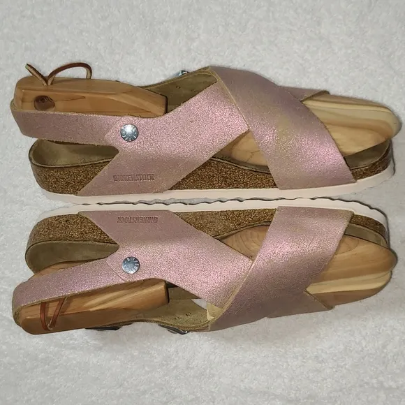 Birkenstock Tulum Light Pink Double Buckle Suede Sandals Size 10 L 8 M