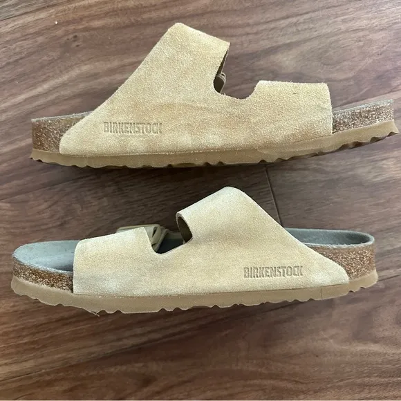Birkenstock Women’s Suede Arizona Soft Footbed Sz 38 Buttercream Yellow