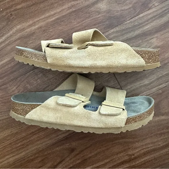 Birkenstock Women’s Suede Arizona Soft Footbed Sz 38 Buttercream Yellow