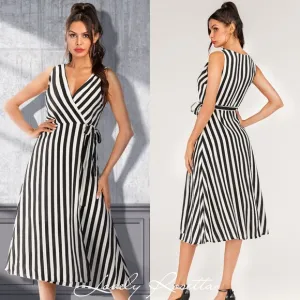 Black and White Striped Dress