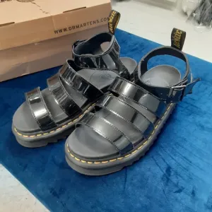Black patent Doc Martens Blaire sandals