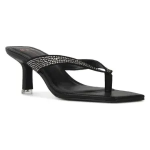 Black suede Studio &quot;Estelle&quot; Sandals BNWT heels women NEW crytstals