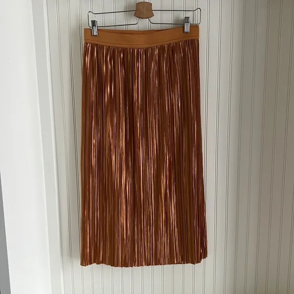 Black Tape Pleated Auburn Midi Skirt