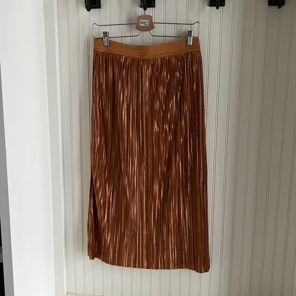 Black Tape Pleated Auburn Midi Skirt