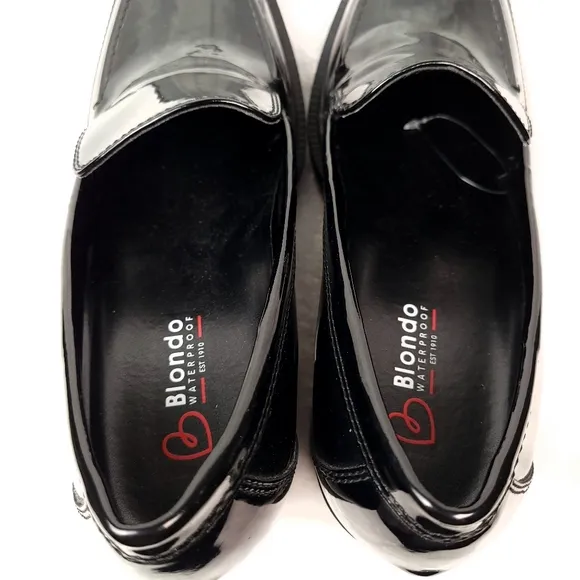 Blondo Josie Patent Lugsole Heeled Loafer Heels Black 10