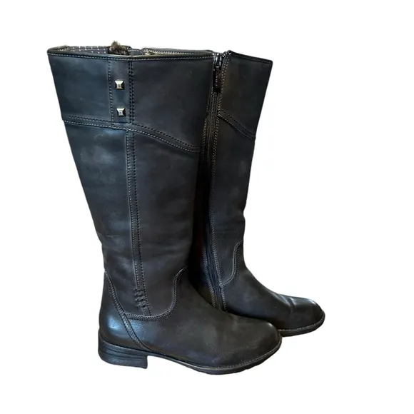Blondo -Waterproof Ridding high boots - Faux fur Animal print Cowgirl Charcoal 7