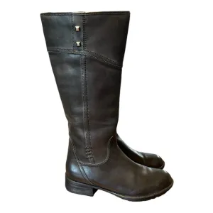 Blondo -Waterproof Ridding high boots - Faux fur Animal print Cowgirl Charcoal 7