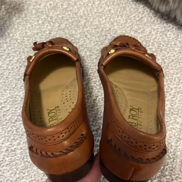 Bob Roy Collection Tan Leather Wingtip Loafers Sz 1