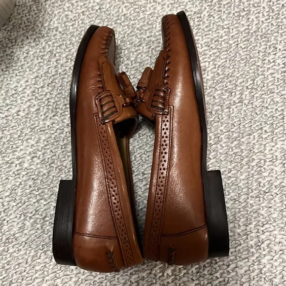 Bob Roy Collection Tan Leather Wingtip Loafers Sz 1