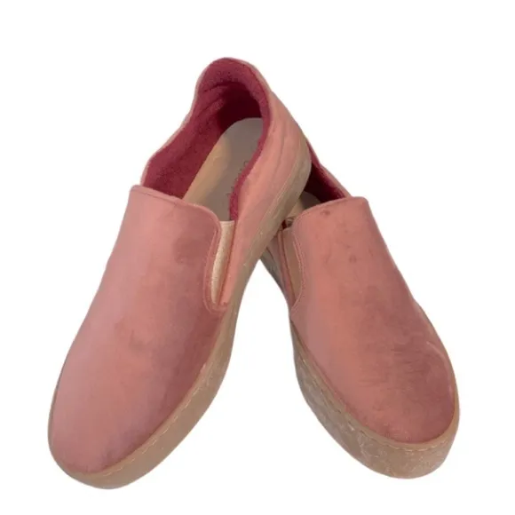Boden Slip On Velvet Trainers Loafers Dusty Rose Pink Size 7 NWOB