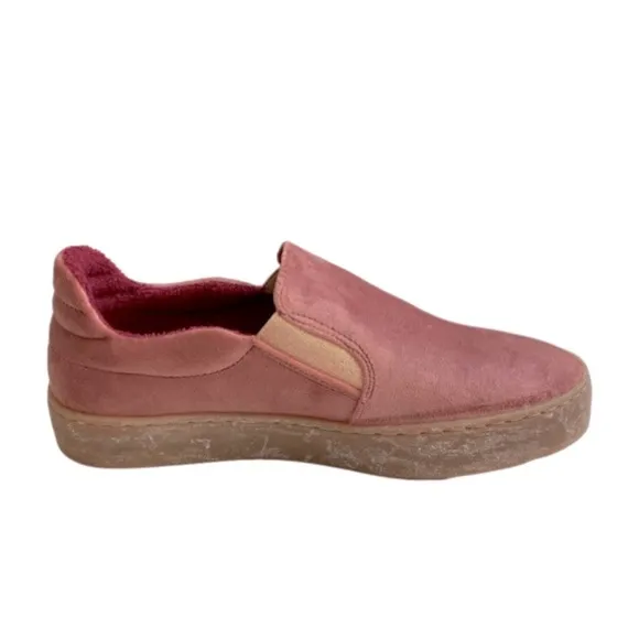 Boden Slip On Velvet Trainers Loafers Dusty Rose Pink Size 7 NWOB