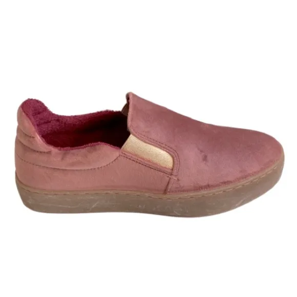 Boden Slip On Velvet Trainers Loafers Dusty Rose Pink Size 7 NWOB