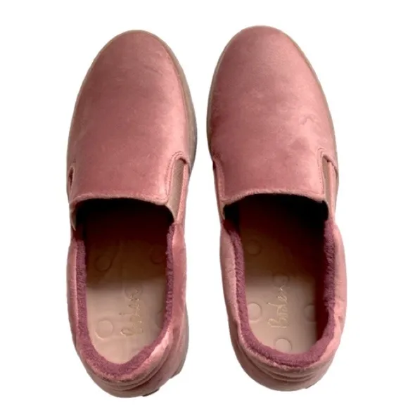 Boden Slip On Velvet Trainers Loafers Dusty Rose Pink Size 7 NWOB